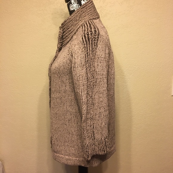 CROFT & BARROW LG TAN COTTON CARDIGAN SWEATER - Picture 2 of 11